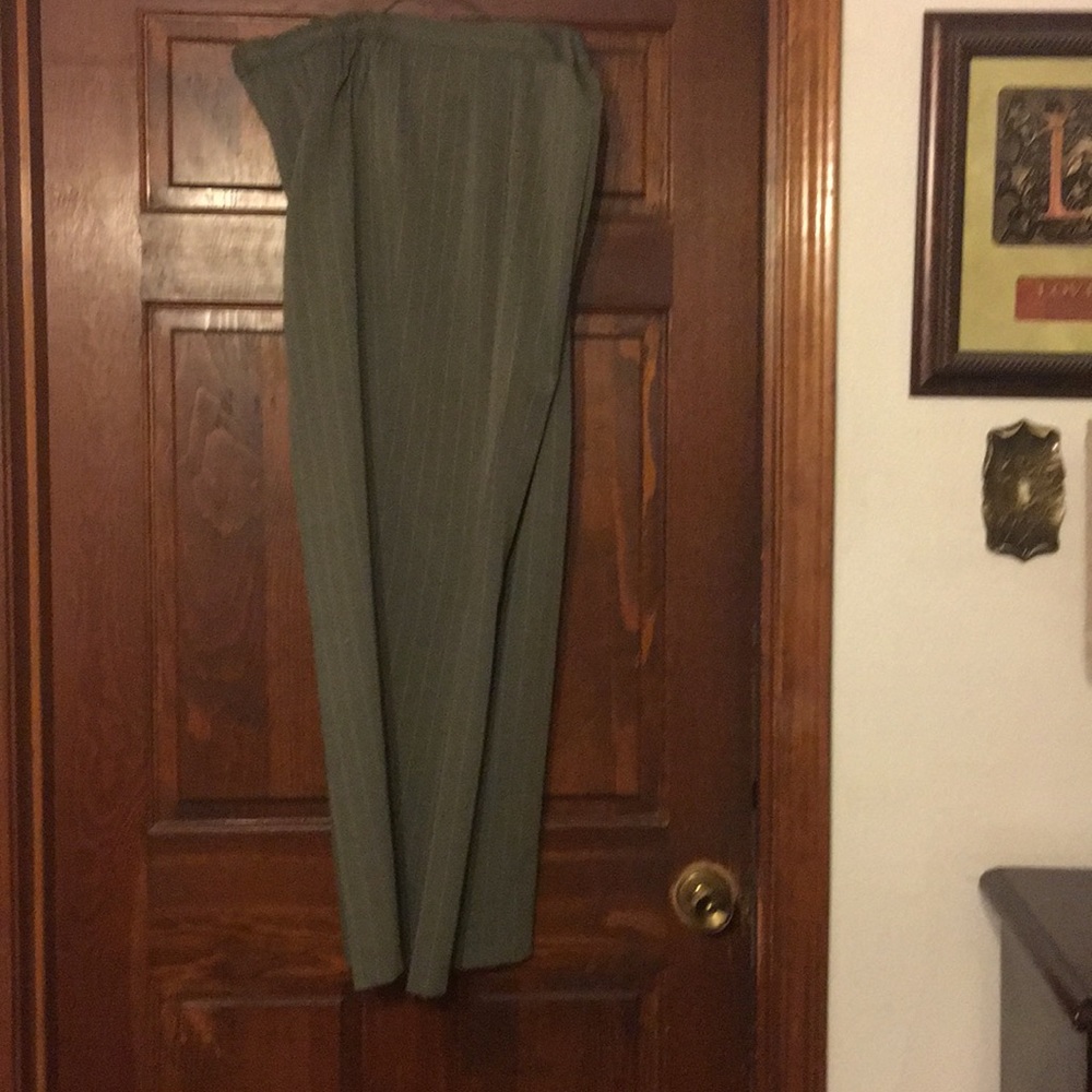 Rich mellow green pin striped pants
